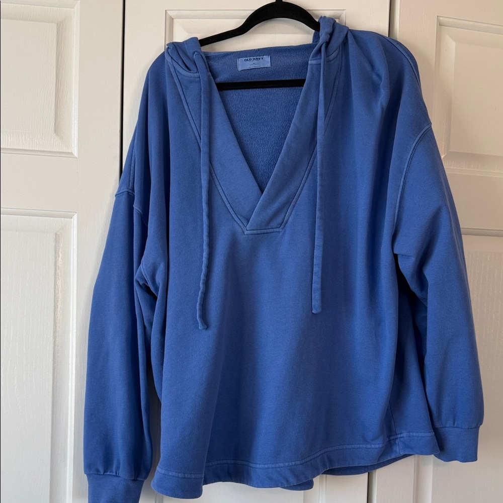 Women’s Old Navy Blue V-Neck Hoodie